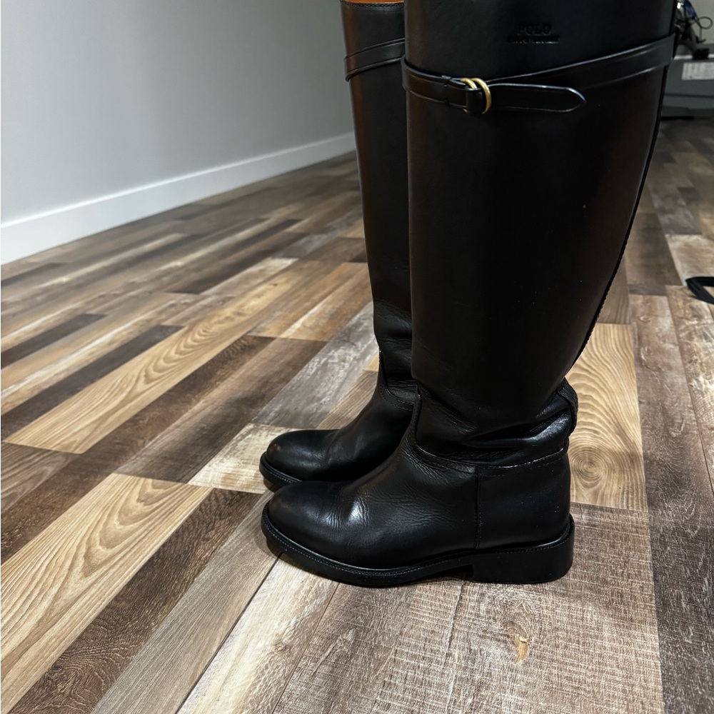 Polo by Ralph Lauren Black Leather Boots